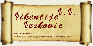 Vikentije Vesković vizit kartica